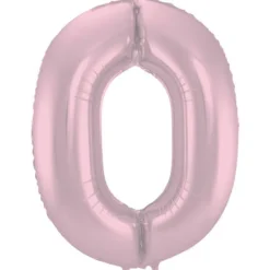Cijfer ballon metallic pastel roze 86cm