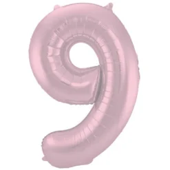 Cijfer ballon metallic pastel roze 86cm