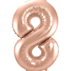 Cijfer ballon metallic rosé goud 86cm