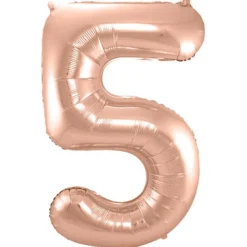 Cijfer ballon metallic rosé goud 86cm