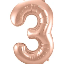 Cijfer ballon metallic rosé goud 86cm