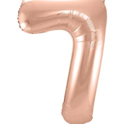 Cijfer ballon metallic rosé goud 86cm