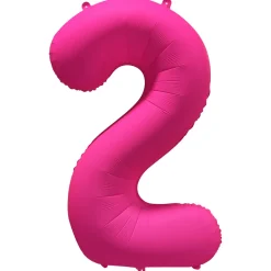 Cijfer ballon Neon Roze 86cm