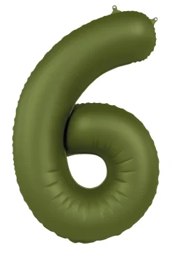 Cijfer ballon Olijf Groen 86cm