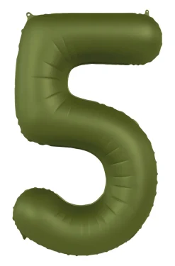 Cijfer ballon Olijf Groen 86cm