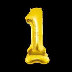 Cijfer Ballon op voet Goud 150cm