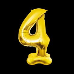 Cijfer Ballon op voet Goud 150cm