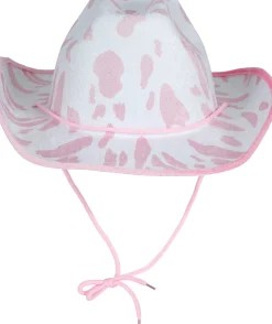 Cowboyhoed velvet koeienprint Roze