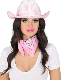 Cowboyhoed velvet koeienprint Roze