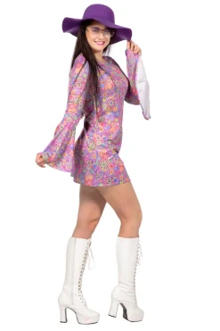 Damesjurk hippie paars
