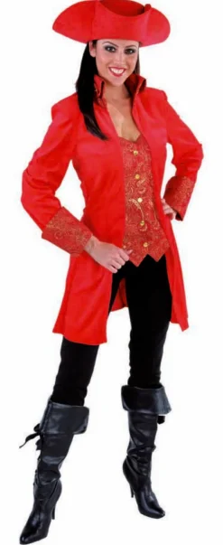 Dames Mantel Markiezin - rood
