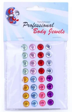 Decoratiestickers 32 rondje 10 mm ass kleuren op kaart