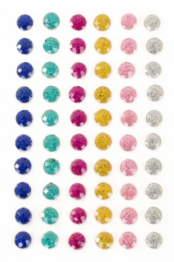 Decoratiestickers rondje glitter 60