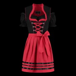 Dirndl Carmen zwart/rood