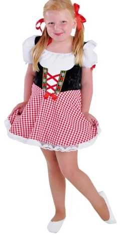 Dirndl Jurkje voor Kinderen - rood/wit