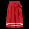 Dirndlschort Bloemenrand rood