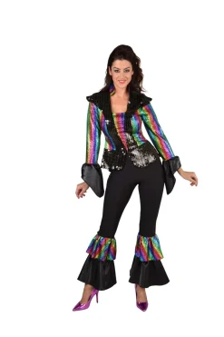 Disco Queen Rainbow dameskostuum