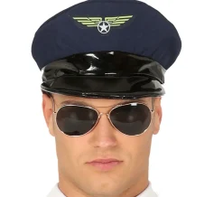 Donkerblauw piloten kostuum voor heren