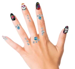 Face en nail jewels blue