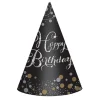 Feesthoedjes Happy Birthday Sparkling Celebration goud/zilver