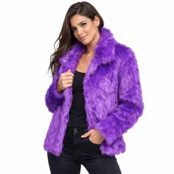 Fluffy Faux Fur Jas unisex model