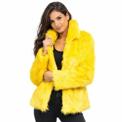 Fluffy Faux Fur Jas unisex model