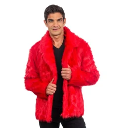 Fluffy Faux Fur Jas unisex model