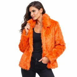 Fluffy Faux Fur Jas unisex model