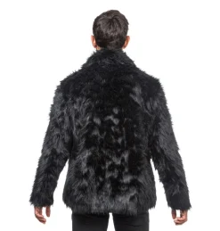 Fluffy Faux Fur Jas unisex model