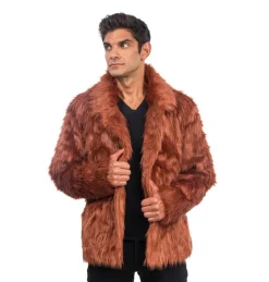 Fluffy Faux Fur Jas unisex model