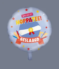 Folieballon - Geslaagd hoppatee! 46cm