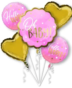 Folieballon Bouquet Pink Baby Girl