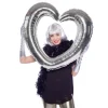 Folieballon Frame Hart Zilver 80x70cm