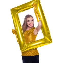 Folieballon Frame Rechthoek Goud 85x60cm