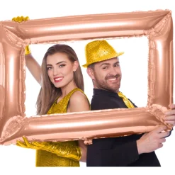 Folieballon Frame Rechthoek Rosé Gold 85x60cm