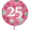Folieballon Glossy Pink 25 Jaar 45cm S40