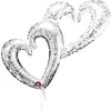 Folieballon Multi Interlocking Hearts Silver