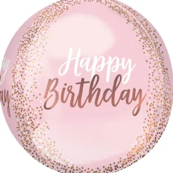 Folieballon Orbz Rose Gold Blush Birthday