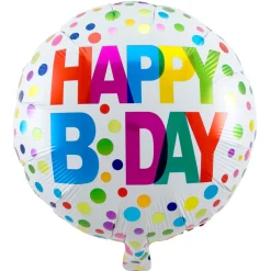 Folieballon Rainbow Dots Happy Bday