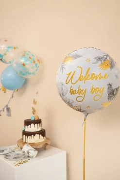 Folieballon standaard baby safari blue