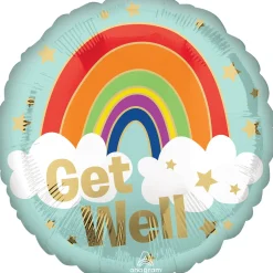 Folieballon Standard Get Well Golden Rainbow