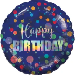 Folieballon Standard Iridescent HBD Party Dots