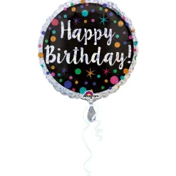 Folieballon Standard Polka Dot Bday