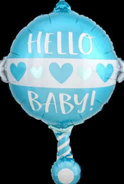 Folieballon Standard Shape Baby Boy Rattle