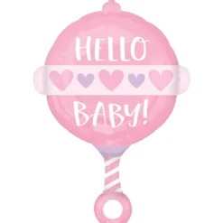 Folieballon Standard Shape Baby Girl Rattle