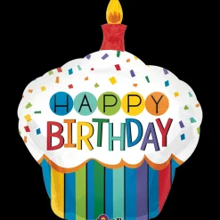Folieballon SuperShape Rainbow Birthday Cupcake