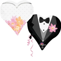 Folieballon SuperShape Wedding Couple Hearts