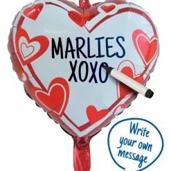 Folieballon Hart Beschrijfbaar 45cm