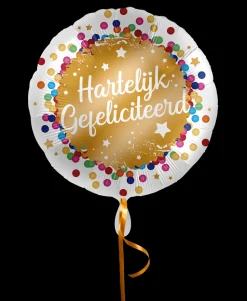 Folieballon Hartelijk Gefeliciteerd Goud