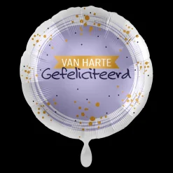 Folieballon Hartelijk Gefeliciteerd Lila